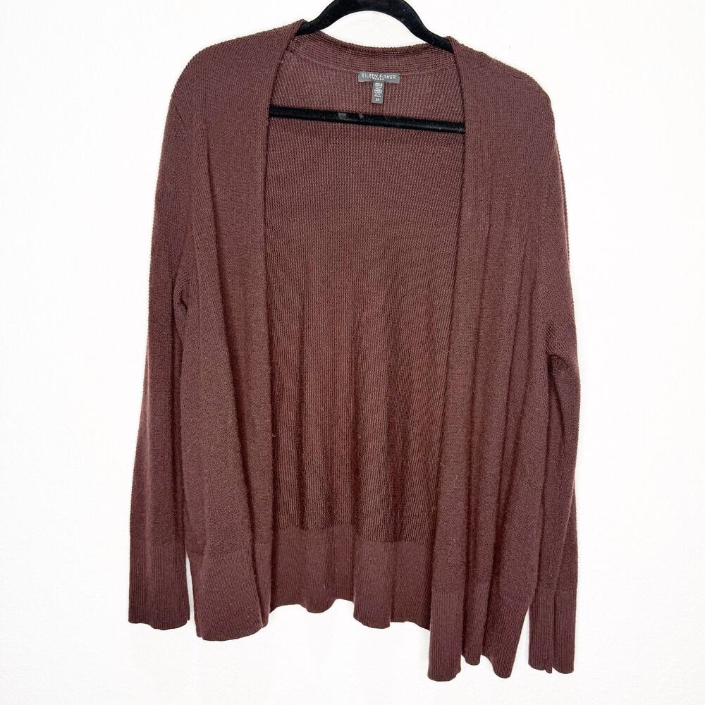 Eileen Fisher Woman Fine Merino Cardigan in Regenerative Wool 2X